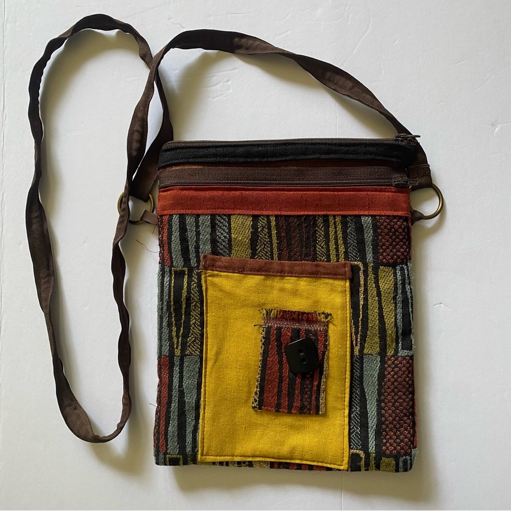 Boho Printed Pattern Multi Compartment Zipper Top… - image 1